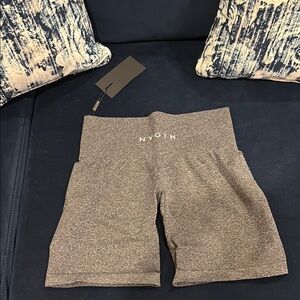 NVGTN Brown Bike Shorts High-Waisted Athletic